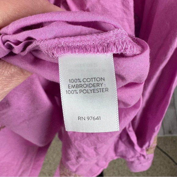J. Jill Pink Button Down Embroidered Details Cotton Size 4X - Picture 7 of 8